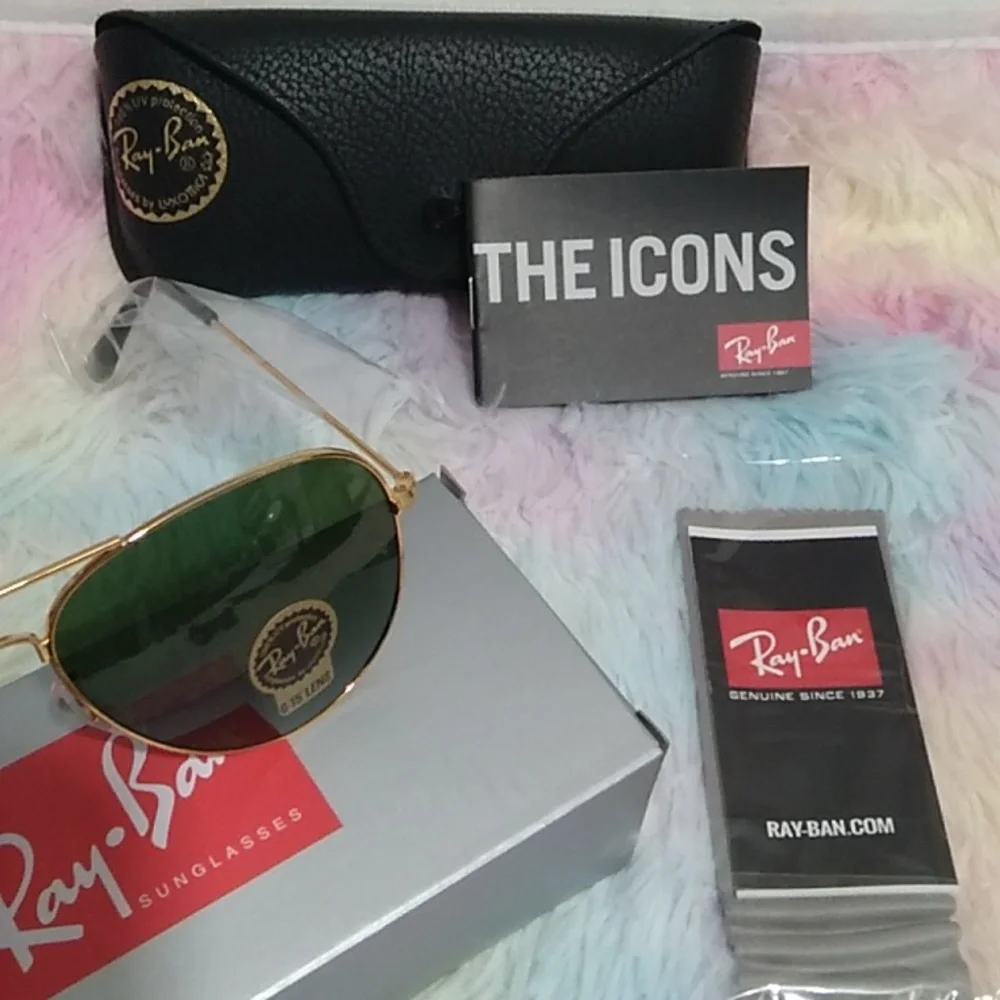 SALE! NEW Authentic Ray-Ban Aviator Sunglasses W Everything Shown - Picture 5 of 9